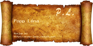 Popp Léna névjegykártya